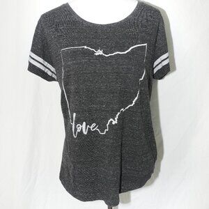 Ohio State Love Soft Comfy Sporty Top EUC Home Free Womens XL 16/18 Shirt Gray